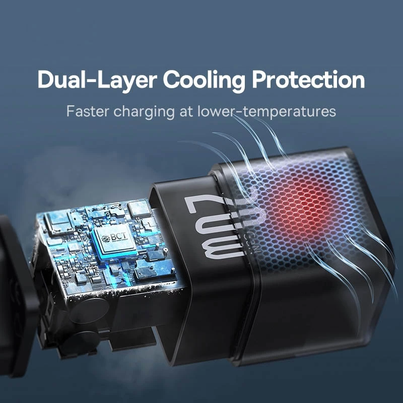 СЗУ Baseus GaN5S OS 1C 20W (P10162503) – Cluster Black. Фото 7 из 8