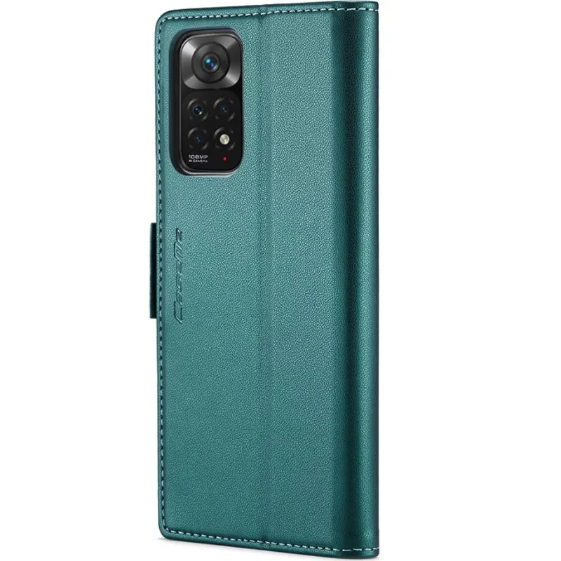 Шкіряний чохол-книжка CaseMe Nappa leather для Xiaomi Redmi Note 11 (Global) / Note 11S – Green. Фото 2 з 10