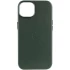 Кожаный чехол Leather Case с MagSafe для Apple iPhone 14 (6.1") – Military green. Фото 1 из 9