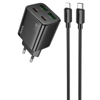 СЗУ Hoco N55 Fundador PD20W four-port (2USB-A/2C) + Type-C to Lightning фото 1 из 6