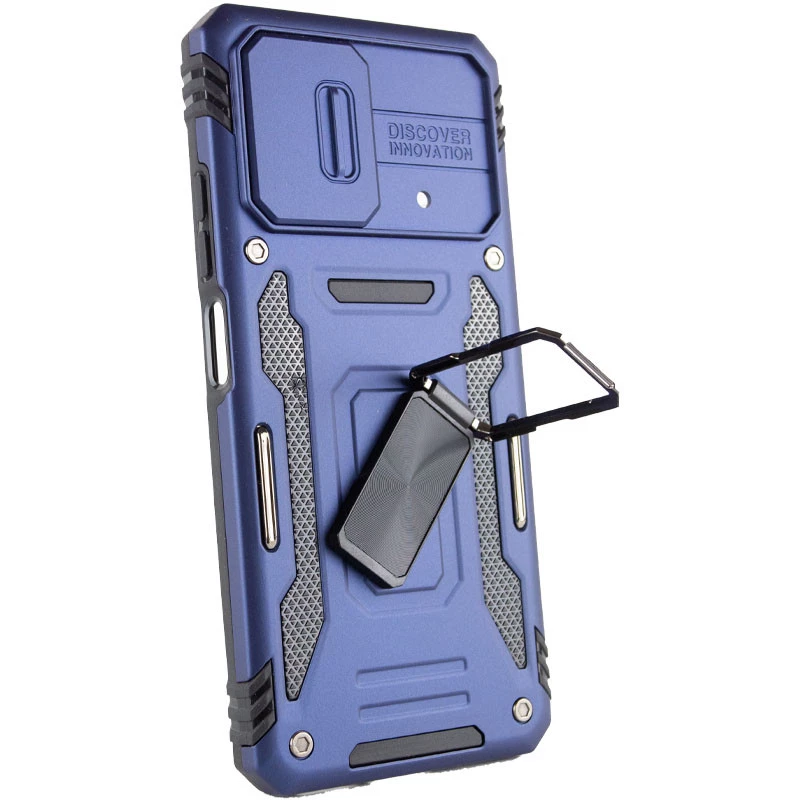 Ударостійкий чохол Square Ring зi шторкою на камеру на Xiaomi Poco X5 5G – Синій / Navy. Фото 4 з 6