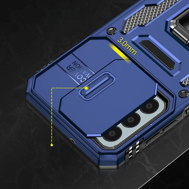 Ударостійкий чохол Square Ring зi шторкою на камеру на Samsung Galaxy S25 FE – Синій / Navy. Фото 11 з 17