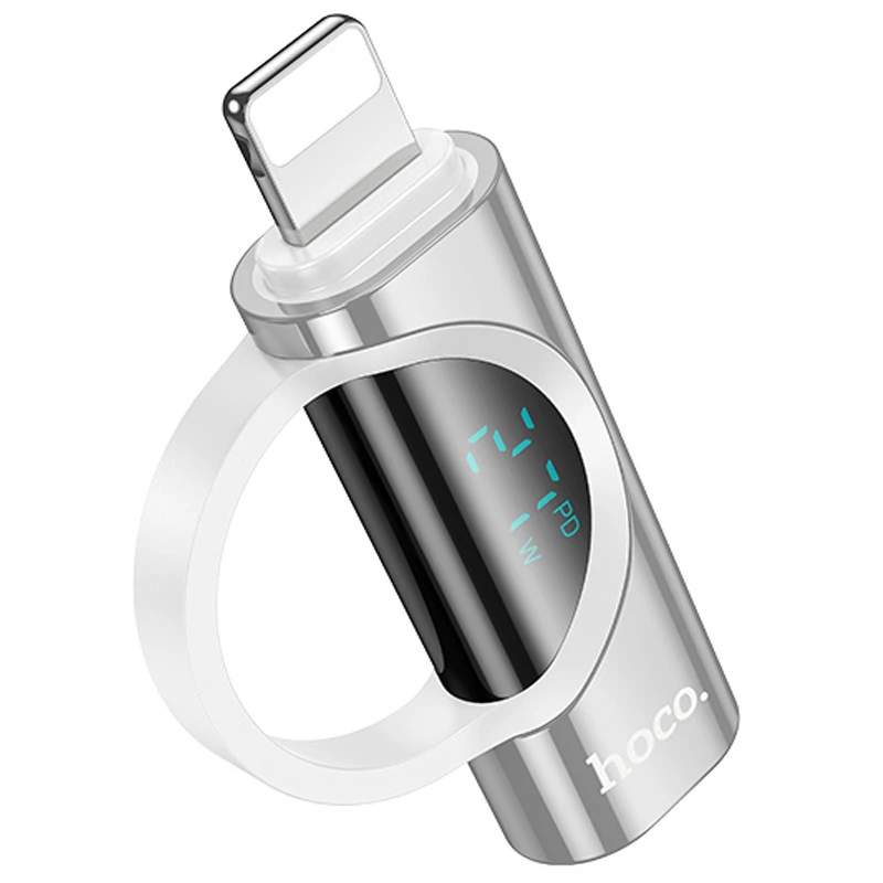 Перехідник Hoco UA32B Lightning male to Type-C female display adapter – silver. Фото 1 з 4