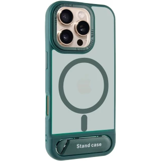 TPU+PC чохол Stand case для Apple iPhone 16 Pro — Green