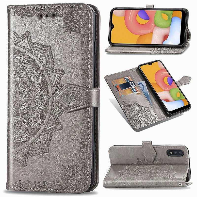 Шкіряний чохол-книжка Art Case з візитницею для Xiaomi Redmi 9A – Сірий. Фото 5 з 5