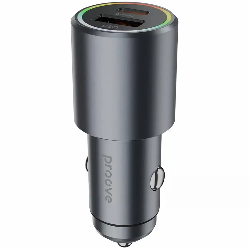 АЗП Proove Double Energy Plus PD53W+QC3.0 (1USB-A/1C) – Metal gray. Фото 1 з 6
