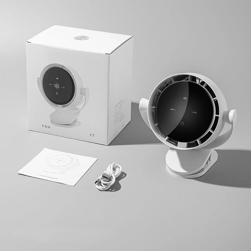 Настільний вентилятор F7 з затискачем 4000mAh – White. Фото 6 з 8