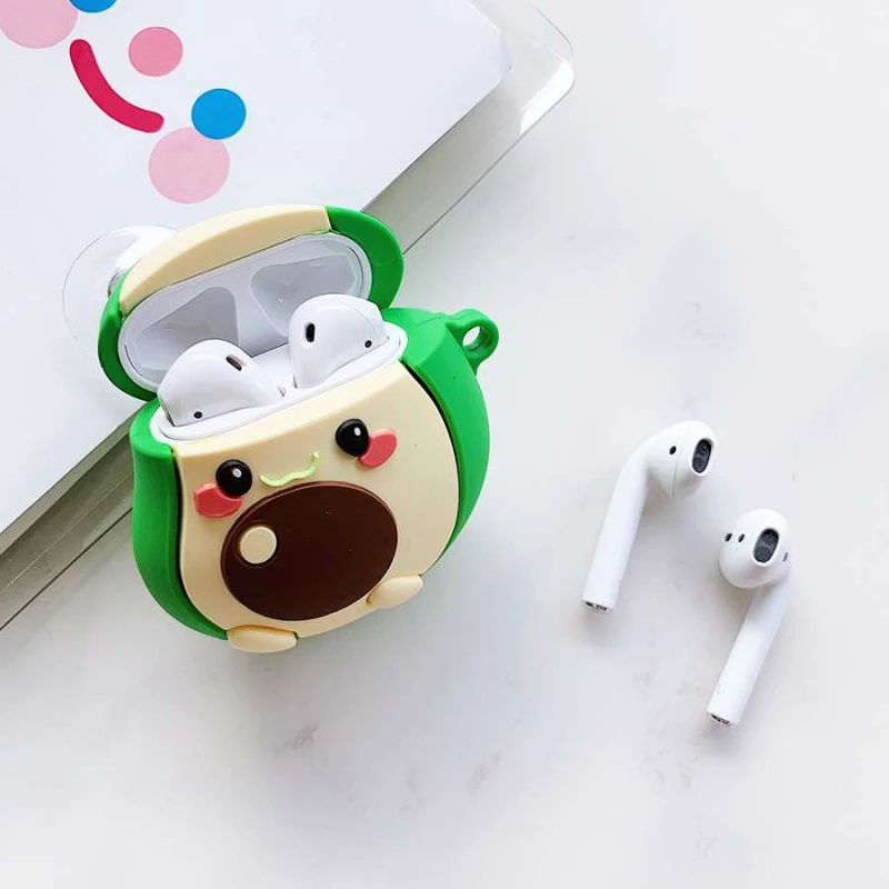 Силіконовий футляр Yummy Fruits для навушників AirPods – Avocado / Зелений. Фото 3 з 4