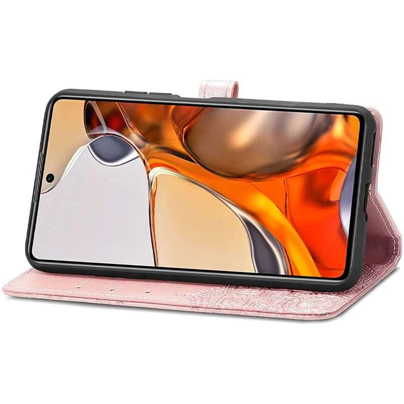 Шкіряний чохол-книжка Art Case з візитницею для Xiaomi Redmi Note 11 Pro 4G/5G – Рожевий. Фото 3 з 4