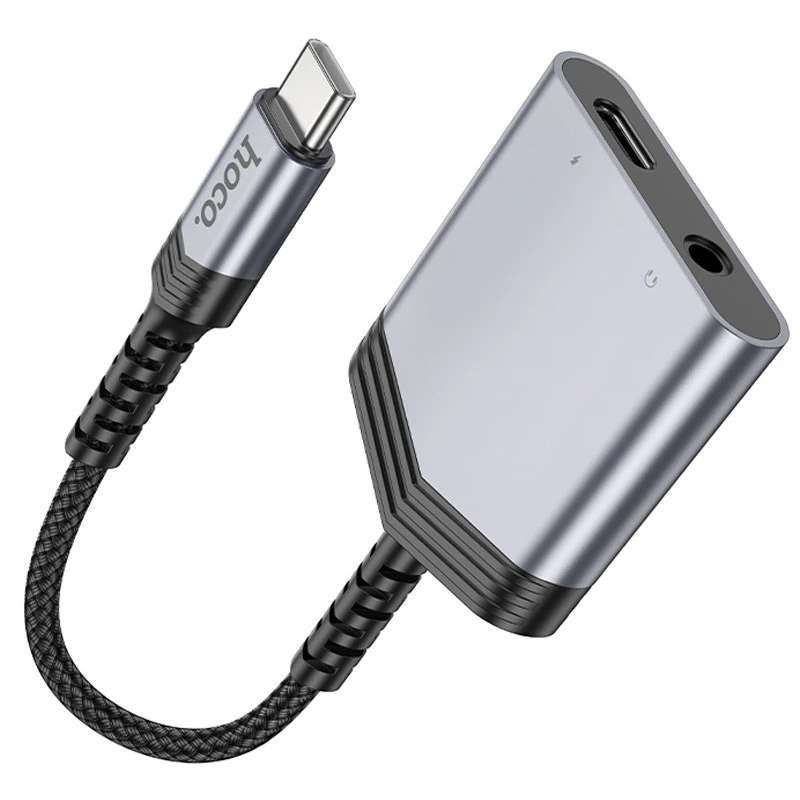 Перехідник Hoco LS39 Type-C to Type-C + 3.5mm – Metal gray. Фото 4 з 6