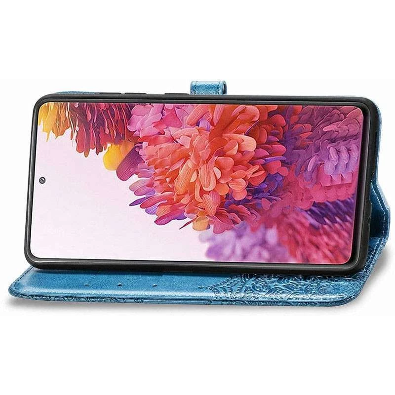 Шкіряний чохол-книжка Art Case з візитницею для Samsung Galaxy S20 FE – Синій. Фото 3 з 6