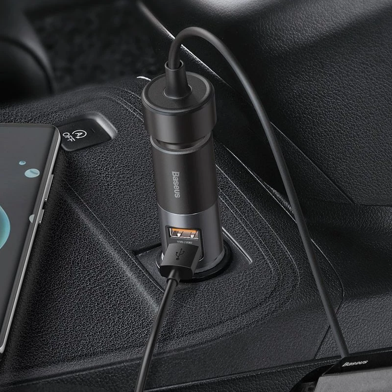 АЗУ Baseus Share Together Fast Charge with Cigarette Lighter Expansion Port U+U 120W (CCBT-D0G) – Gray. Фото 6 из 6