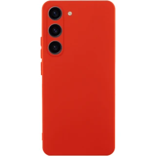 Кольоровий силіконовий чохол GETMAN із закритою камерою для Samsung Galaxy S23+ — Червоний / Red