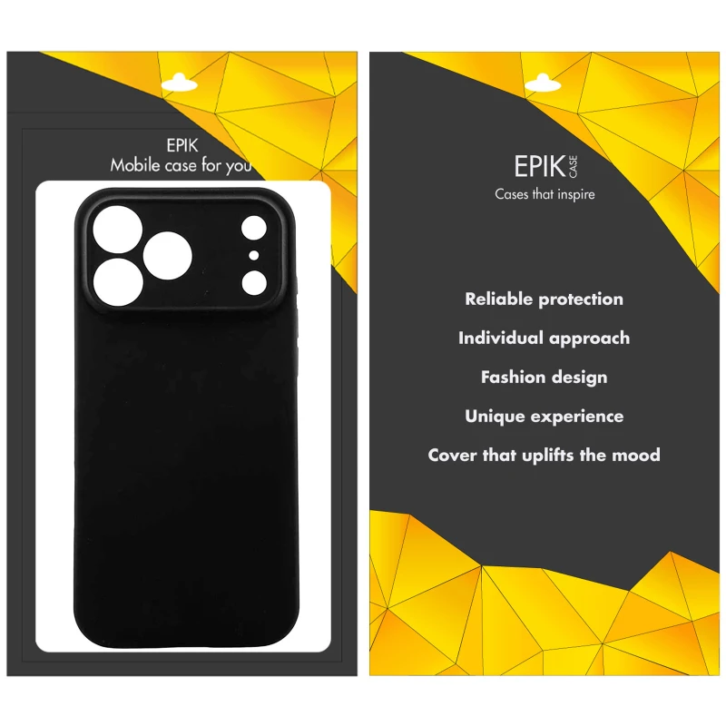 Чёрный силиконовый чехол Epik с защитой камеры для Apple iPhone 18 Pro – Черный. Фото 2 из 2