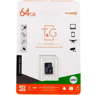 Карта пам'яті T&G microSDXC (UHS-1) 64 GB class 10 (без адаптера) фото 1 з 2