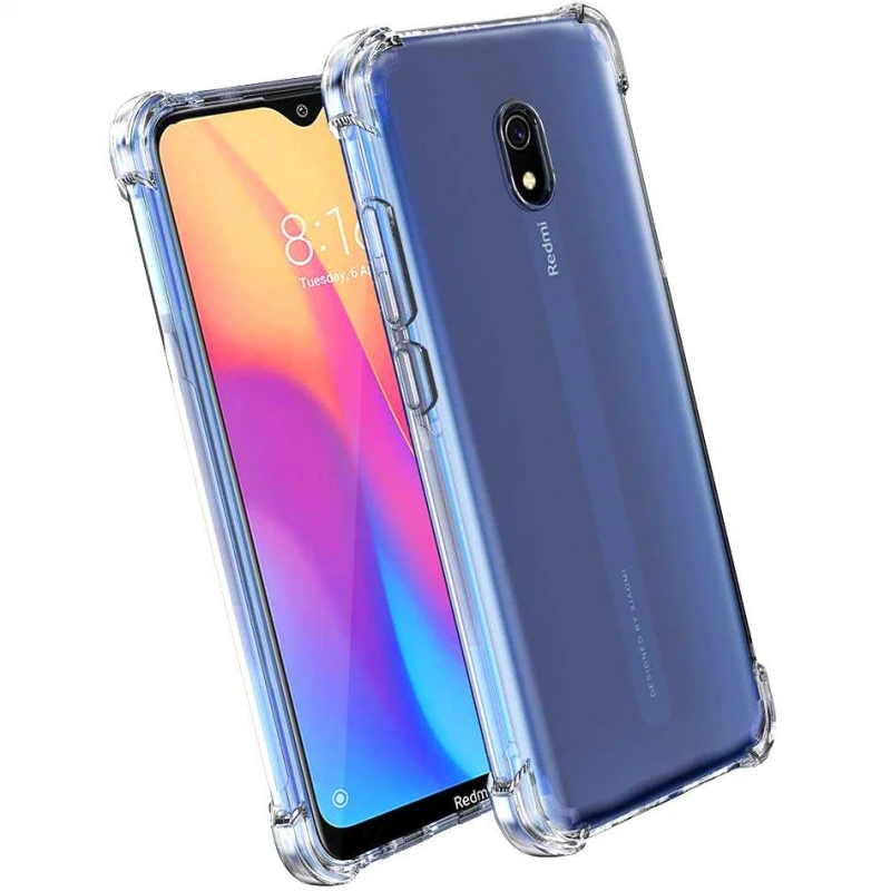 Силіконовий чохол з критими бортами на Xiaomi Redmi 8a – Безбарвний (прозорий). Фото 3 з 6