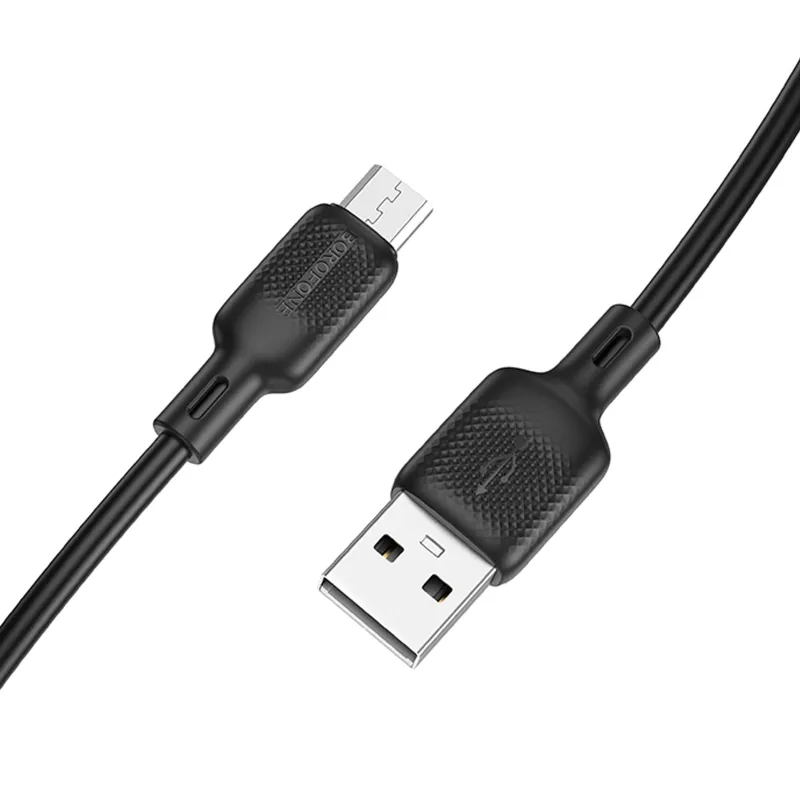 Дата кабель Borofone BX113 Lenny USB to MicroUSB 2.4A (1m) – Black. Фото 4 з 5