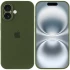 Чехол Silicone Case с защитой камеры для Apple iPhone 16 – Зеленый / Dark Olive. Фото 5 из 8