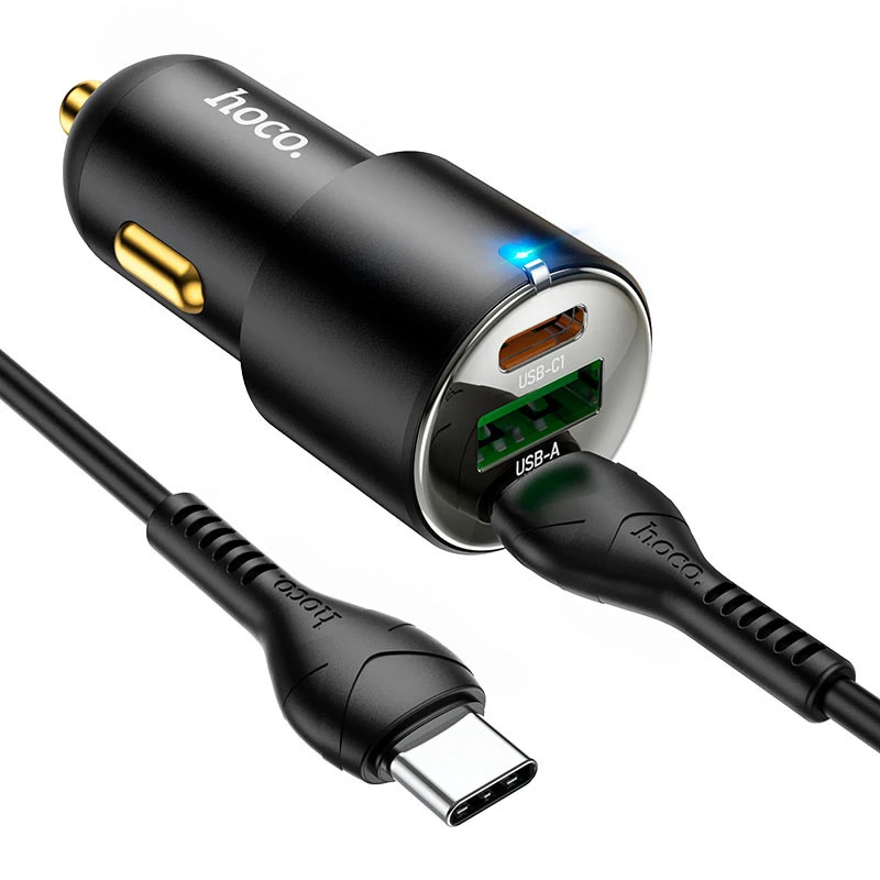 АЗУ Hoco NZ6 PD45W (2Type-C/1USB) + Type-C to Type-C – Black. Фото 3 з 7