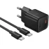 СЗУ Hoco N66 Ingenious PD35W (1USB-C) + кабель Type-C to Type-C – Black. Фото 2 из 5