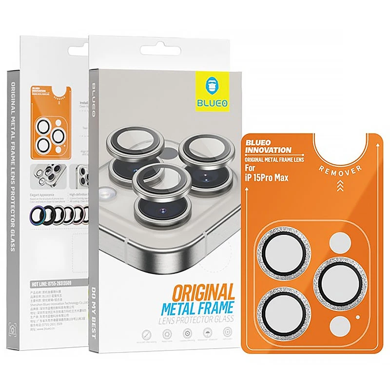 Захисне скло BlueO Metal на Apple iPhone 16 Pro – Срібний / Silver Diamond. Фото 2 з 4