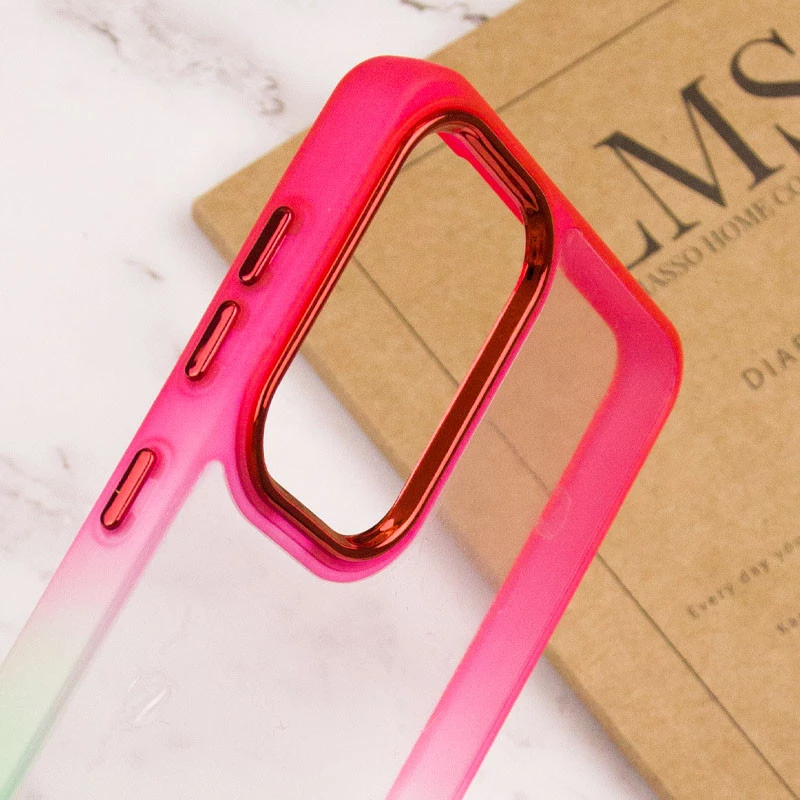 Силиконовый чехол фреш для Motorola Moto E13 – Салатовый / Розовый. Фото 4 из 4