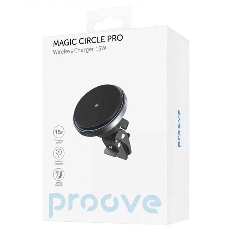 Автотримач з БЗП Proove Magic Circle 15W – silver. Фото 4 з 4