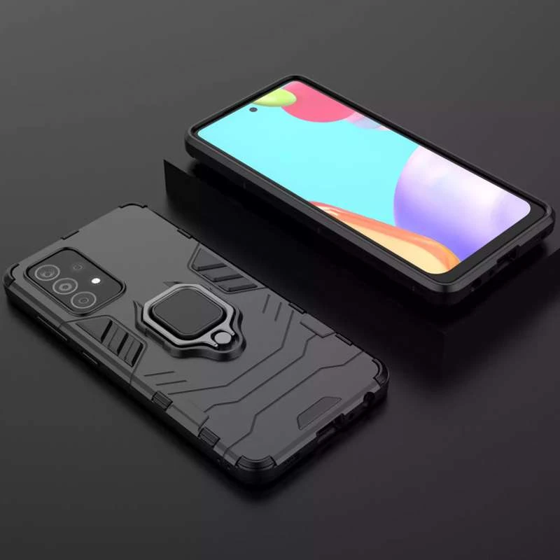 Протиударний чохол Transformer з кільцем на Samsung Galaxy A52 4G / A52 5G – Чорний / Soul Black. Фото 7 з 7