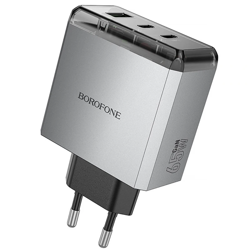 СЗУ Borofone BN22 Lena PD65W (1USB-A/2C) – Metal gray. Фото 1 из 5