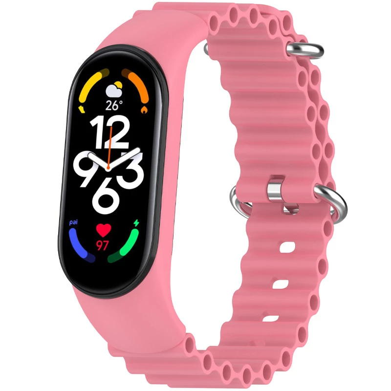 Ремінець Ocean Band для Xiaomi Mi Band 9/8 – Рожевий / Pink. Фото 1 з 10