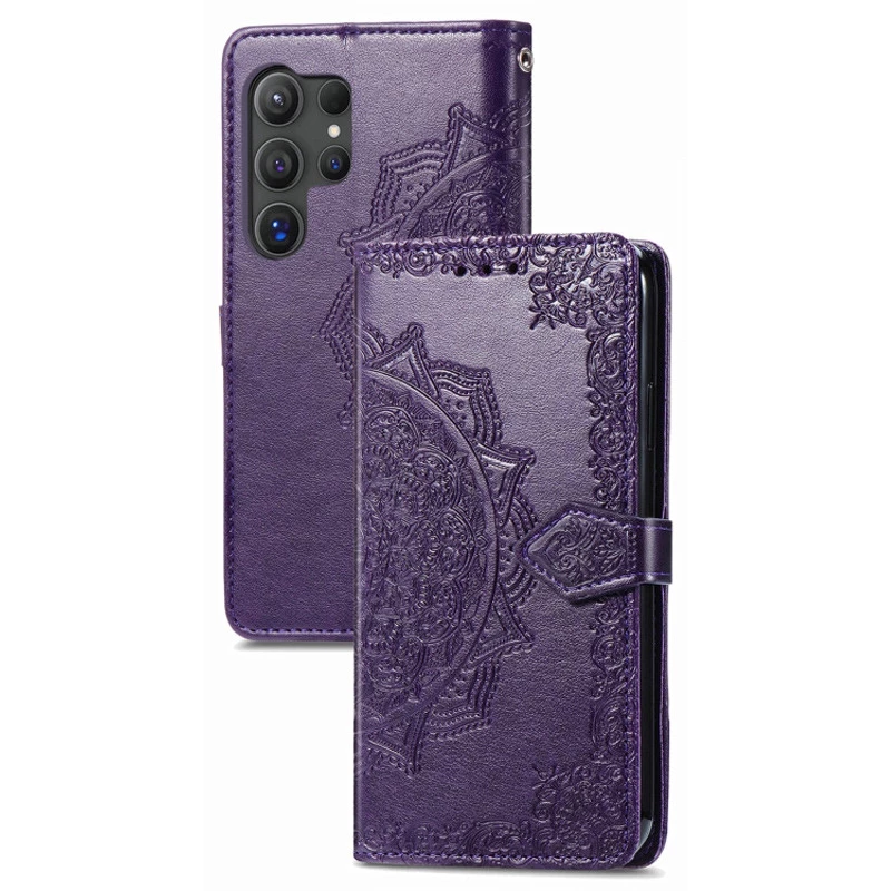 Кожаный чехол-книжка Art Case с визитницей для Samsung Galaxy S25 Ultra – Фиолетовый. Фото 10 из 10