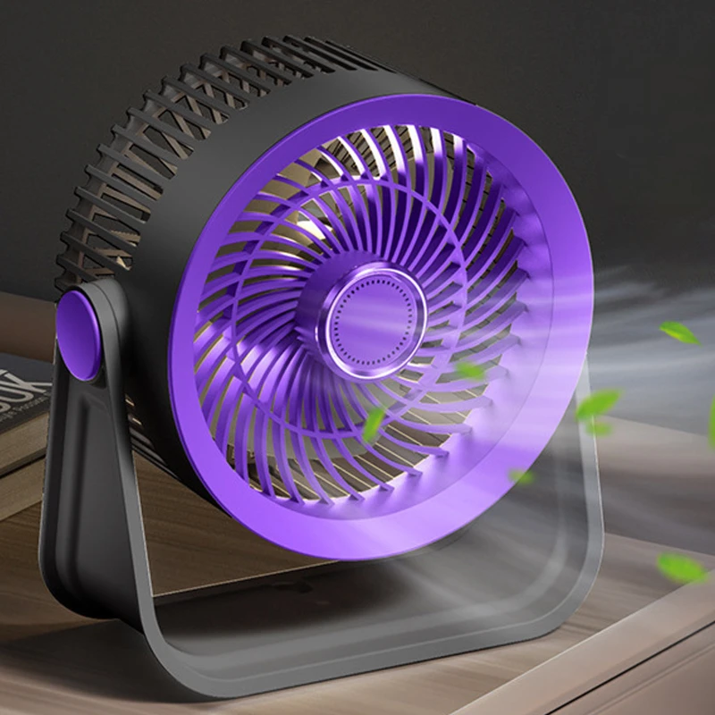 Портативний вентилятор S35 Built-in aromatherapy/mosquito repellent box 2400mAh – Black / Purple. Фото 2 з 4