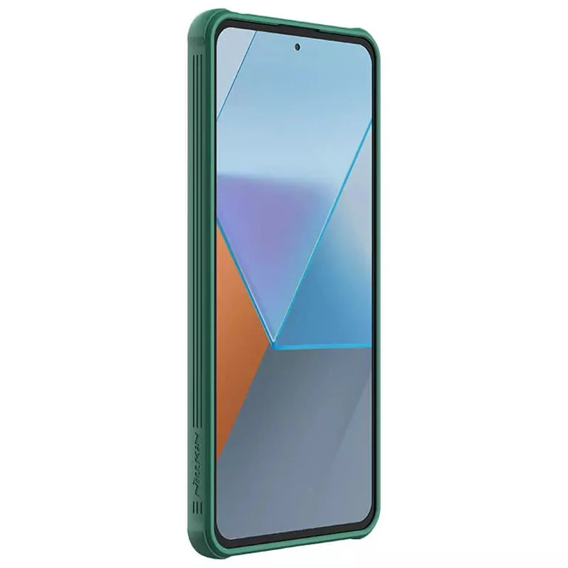 Карбоновая накладка Nillkin Pro со шторкой для камеры для Xiaomi Poco X6 – Deep Green. Фото 3 из 6