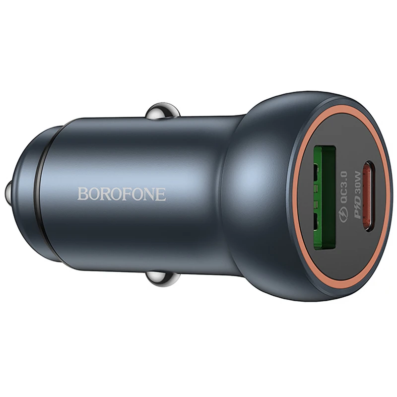 АЗП Borofone BZ32A Fresh PD30W+QC3.0 (1USB-A/1C) – Metal gray. Фото 3 з 3