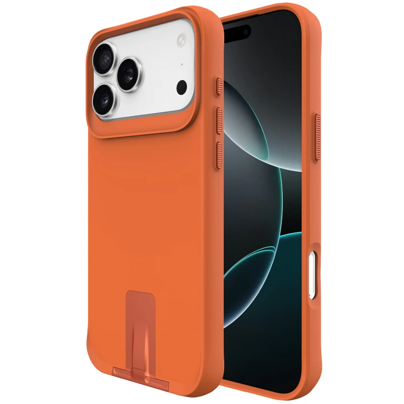 TPU+PC чохол Space Taurustar Magsafe with kickstand для Apple iPhone 17 Pro (6.3") – Orange. Фото 4 з 7