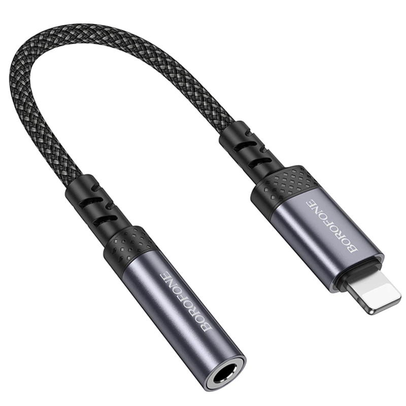Перехідник Borofone BV24 Graceful Lightning to 3.5mm – Metal grey. Фото 7 з 7