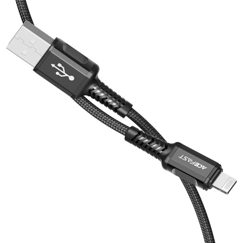 Дата кабель Acefast C1-02 USB to Lightning 2.4A (1.2m) – Black. Фото 3 из 4