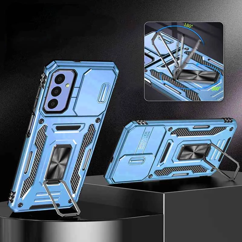 Ударостійкий чохол Square Ring зi шторкою на камеру на Samsung Galaxy A25 5G – Блакитний / Light Blue. Фото 5 з 6