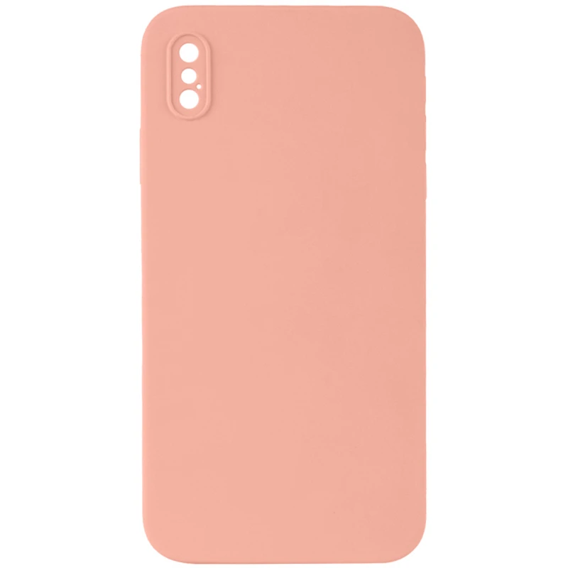 Чехол Silicone Case Square L с защитой камеры для Apple iPhone X (5.8") – Персиковый / Peach. Фото 1 из 1