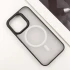 TPU+PC чохол Blueo Skin Friendly Frosted with MagSafe для Apple iPhone 16 Pro Max – Чорний / Біле кільце. Фото 2 з 5
