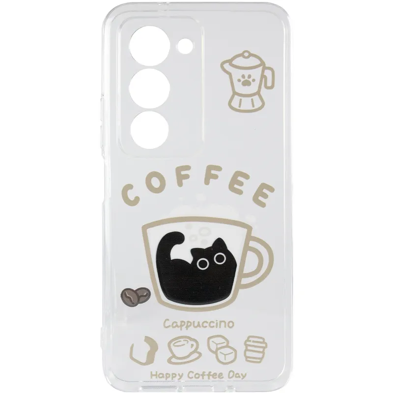 Чехол TPU Clear Joy для Xiaomi Redmi 15 4G (Global) / 5G – Coffee. Фото 3 из 6