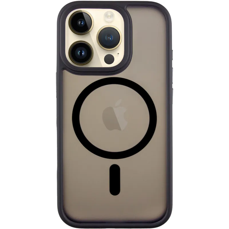 TPU+PC чохол Metal Buttons with Magnetic Fit для Apple iPhone 16 Pro Max – Чорний / Black. Фото 1 з 9