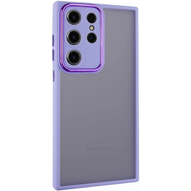 

TPU+PC чехол Accent для Samsung Galaxy S23 Ultra (White / Purple)