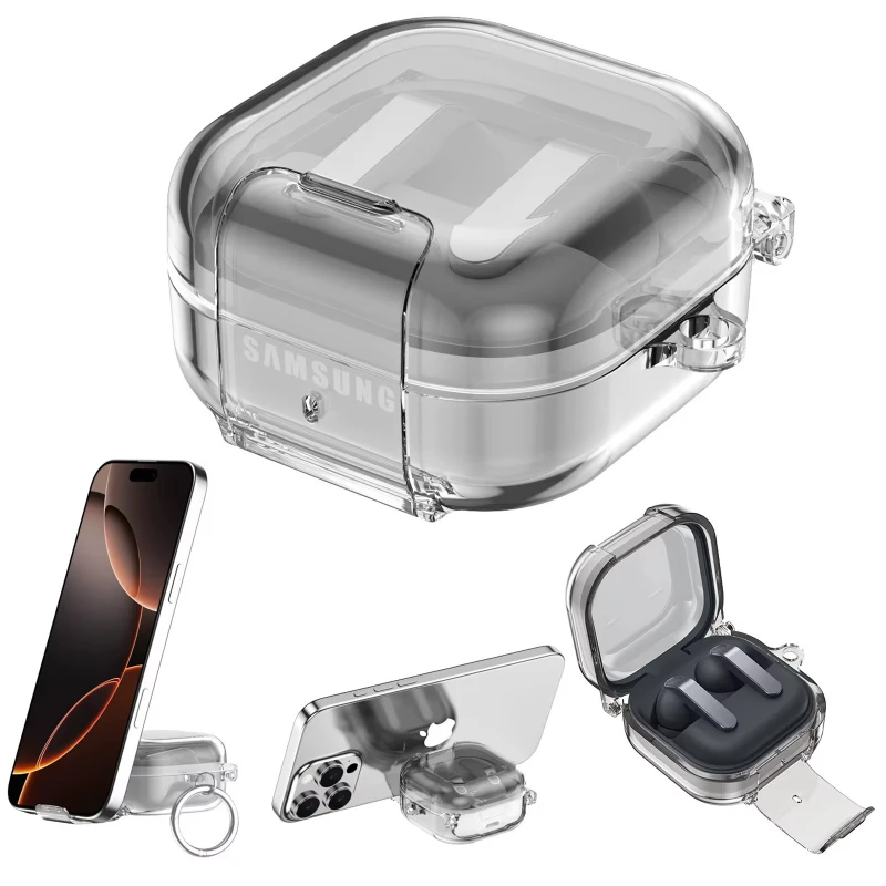 Футляр Crystal Lock Series для Samsung Galaxy Buds 4 / 4 Pro – Black. Фото 2 з 3