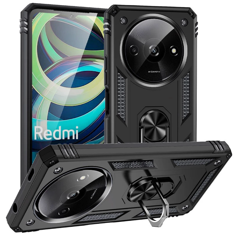 Протиударний чохол Serge Ring з кільцем на Xiaomi Redmi A3 фото 1 з 1