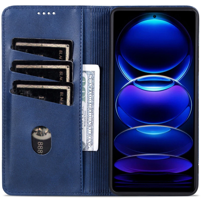 Шкіряний чохол-книжка AZNS Classic series для Samsung Galaxy A26 5G – Dark Blue. Фото 3 з 4