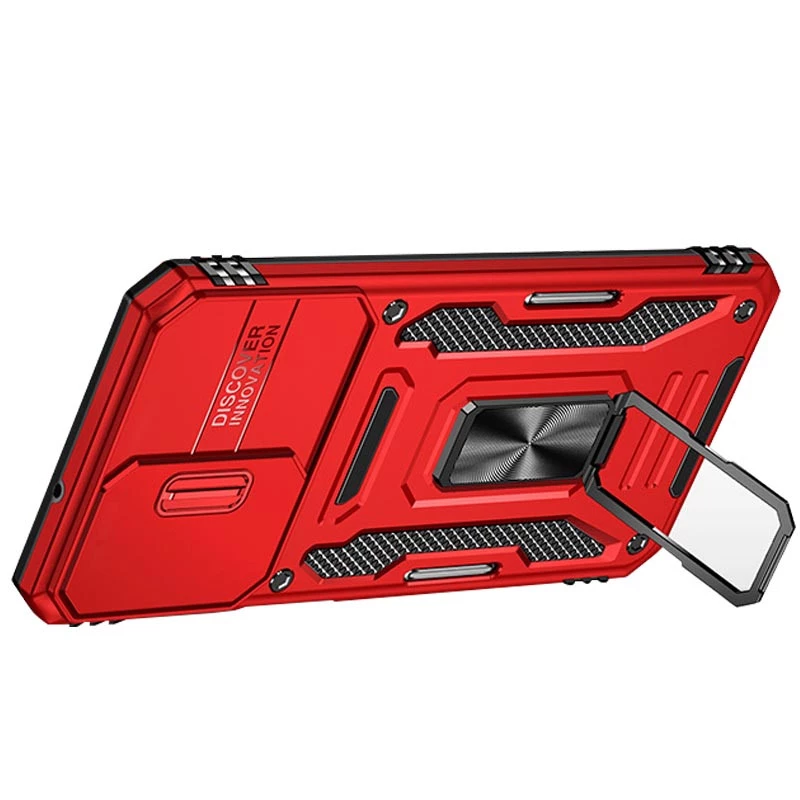 Ударопрочный чехол Square Ring c шторкой на камеру для Samsung Galaxy A13 4G – Красный / Red. Фото 6 из 6