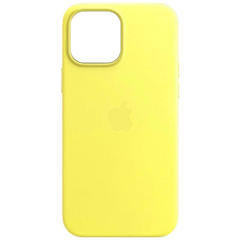 Кожаный чехол Leather Case с MagSafe для Apple iPhone 13 (6.1") – Yellow. Фото 2 из 9