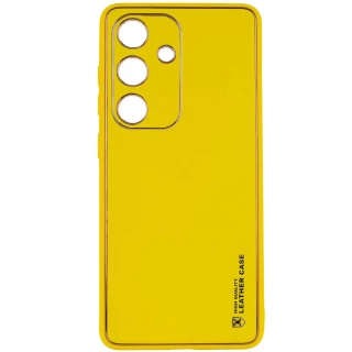 Кожаный чехол Xshield для Samsung Galaxy S24 — Желтый / Yellow
