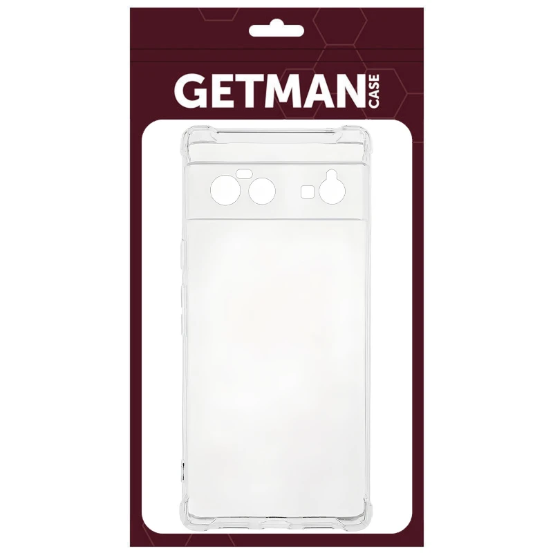 Ультратонкий силіконовий чохол GETMAN з критими бортами та камерою для Google Pixel 6 – Безбарвний (прозорий). Фото 6 з 7